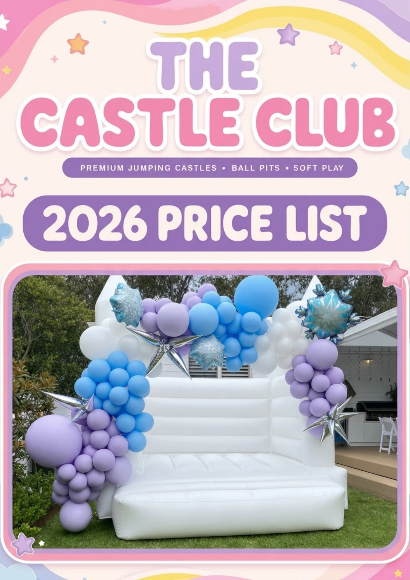 The Castle Club 2026 Price List โ premium jumping castles, ball pits & soft play